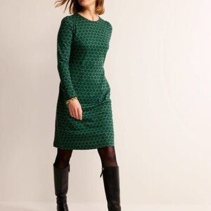 Penelope Jersey Dress Green Women Boden